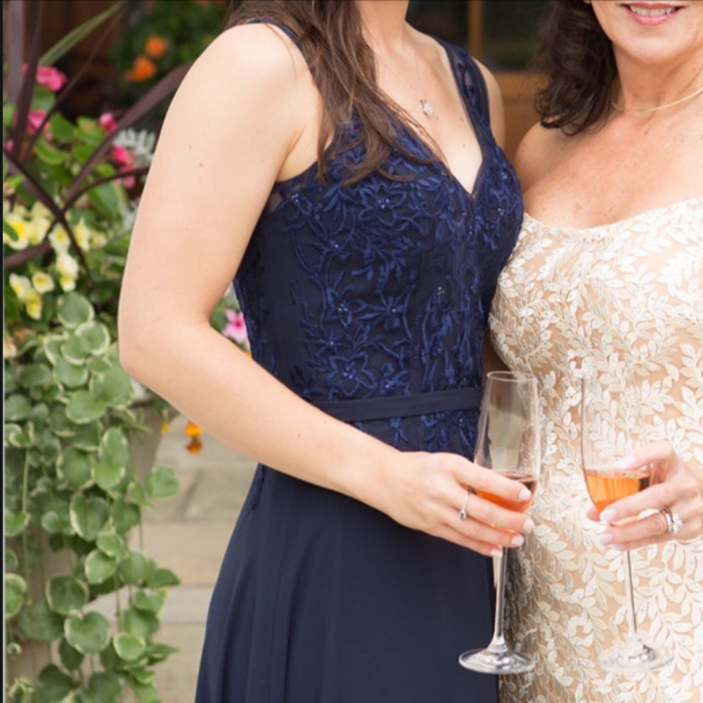 Morilee bridesmaids dress style 21544, size 4 NAVY